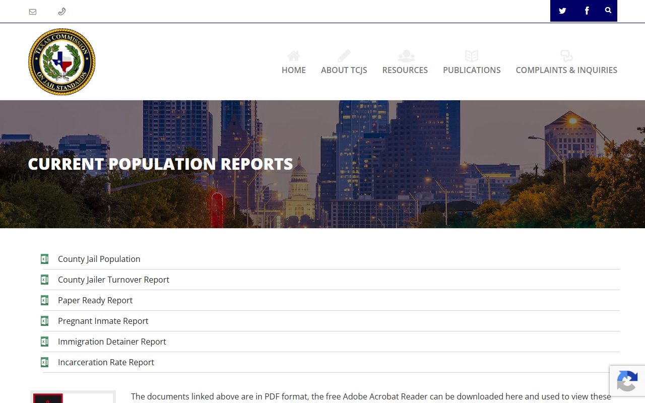 Cameron County inmate population TCJS population reports